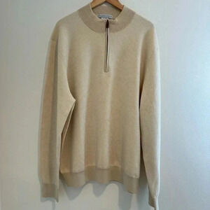 Martin Golf Apparel 1/4 Zip Sweater Patch Elbow 100% Italian Marino 2XL